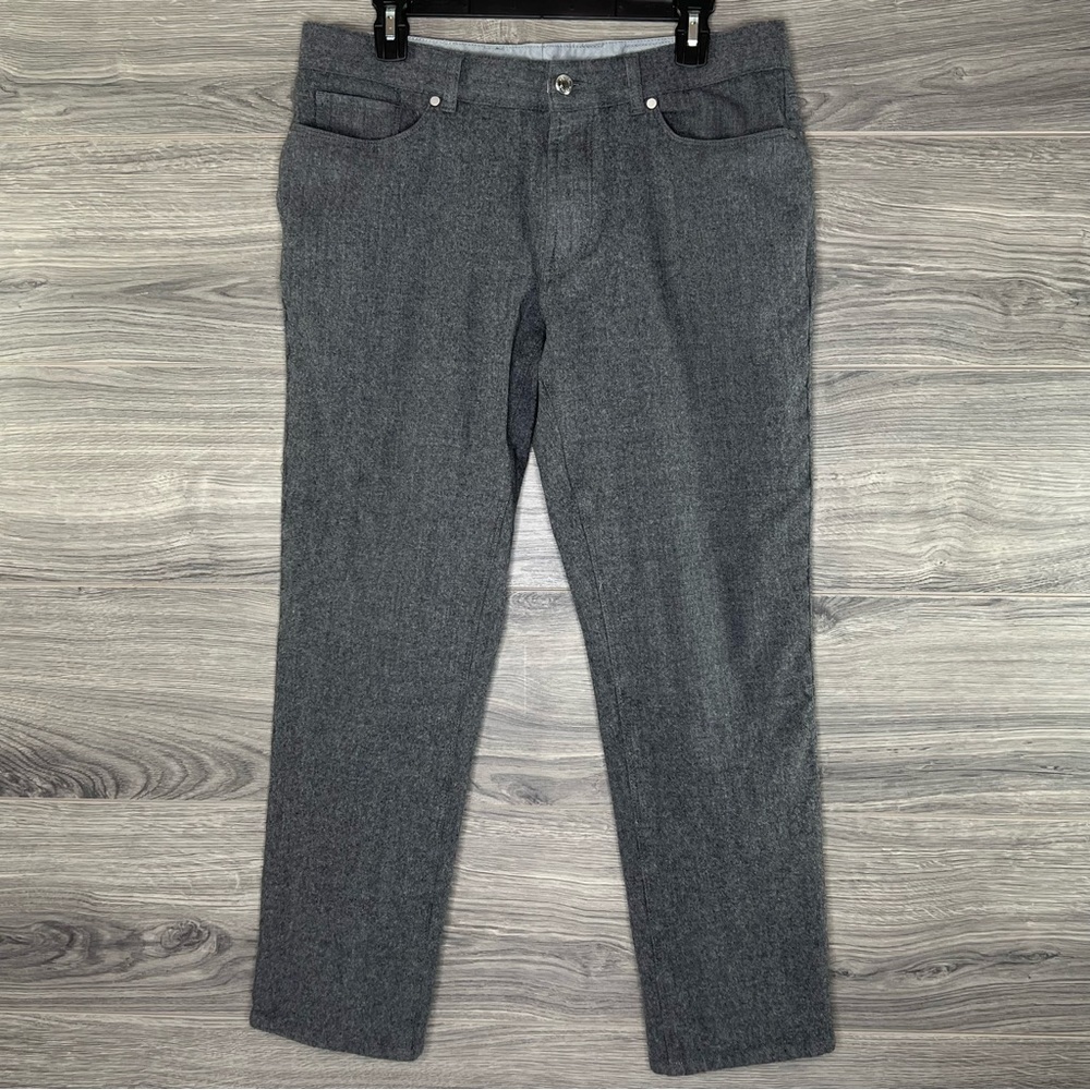 Peter Millar Collection Wool Dress Five Pocket Pants size 35 Gray - Picture 2 of 12